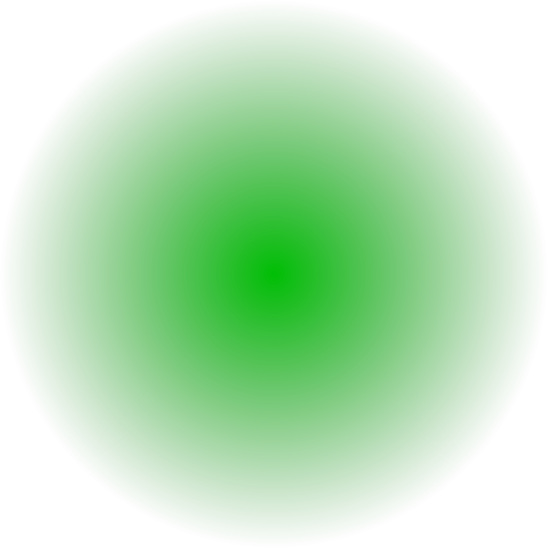 green glowing blured circle